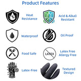 FayLongSky Disposable BBQ Gloves, 100 Count Nitrile Gloves & 4 Cotton Glove Liners, Powder-Free Latex-Free (Large) FayLongSky