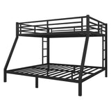 Queen Over King Bunk Bed for Adults, Teens, Queen Over King Bunk Beds with 2 Ladder and Full Length Guardrail, Heavy Buty Bunk Beds with Noise-Reducing Rubber Stoppers, Black Bellemave