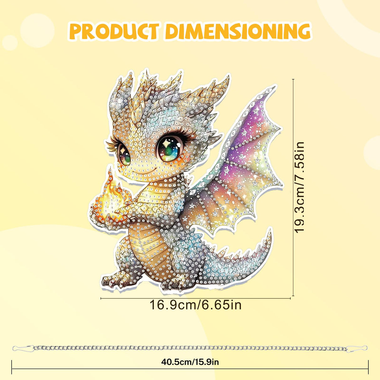 Bowetile Dragon Diamond Art Hanging Kits for Adults Kids, 5D Special Shape Diamond Painting Window Pendant Kits, Gem Art Suncatchers Painting Ornament for Home Garden Wall Decor Bowetile