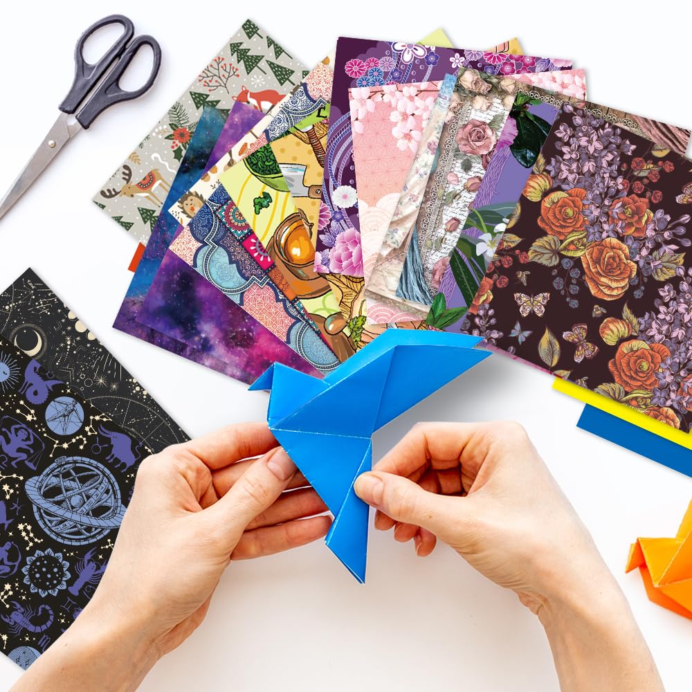 10 Different Packs Full Collection Origami Paper Kit 6 Inch Square Double Sided Color Vivid Colors Creation Easy Fold Paper Set Hand Crafts Paper Arts Creativity qianshan