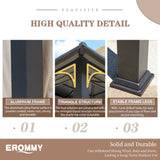 EROMMY 12'x14' Hardtop Gazebo, Double Roof Metal Canopy with Aluminum Frame, Netting and Shaded Curtains Included Permanent Outdoor Pavilion Gazebos for Patio, Backyard, Deck and Lawns EROMMY