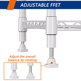 REGILLER 5-Wire Shelving Metal Storage Rack Adjustable Shelves,Standing Storage Shelf Units for Laundry Bathroom Kitchen Pantry Closet(White,11.8" D x 16.6" W x 53.5" H) REGILLER