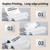 Portable Printer for iPhone iPad Laptop PC - Bluetooth Printer Supports Dual-sided Printing Letter/A4/B5/A5 Regular Paper, Wireless Printer for Home Travel Office Vehicle Word PDF Excel TxT 300DPI Zoolion