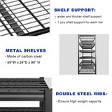 PMKES 7 Tier Garage Shelving Heavy Duty,65" W Garage Shelves, 65" W x 96" H x 24" D Adjustable Storage Shelving Unit, Commercial Metal Shelves for Warehouse, Basement PMKES