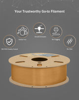DURAMIC 3D PLA+ Filament 1.75mm 1Kg Light Brown, PLA Plus 3D Printer Filament 1Kg Spool(2.2lbs) PLA Pro Tougher and Stronger, Dimensional Accuracy Probability +/- 0.02mm DURAMIC 3D