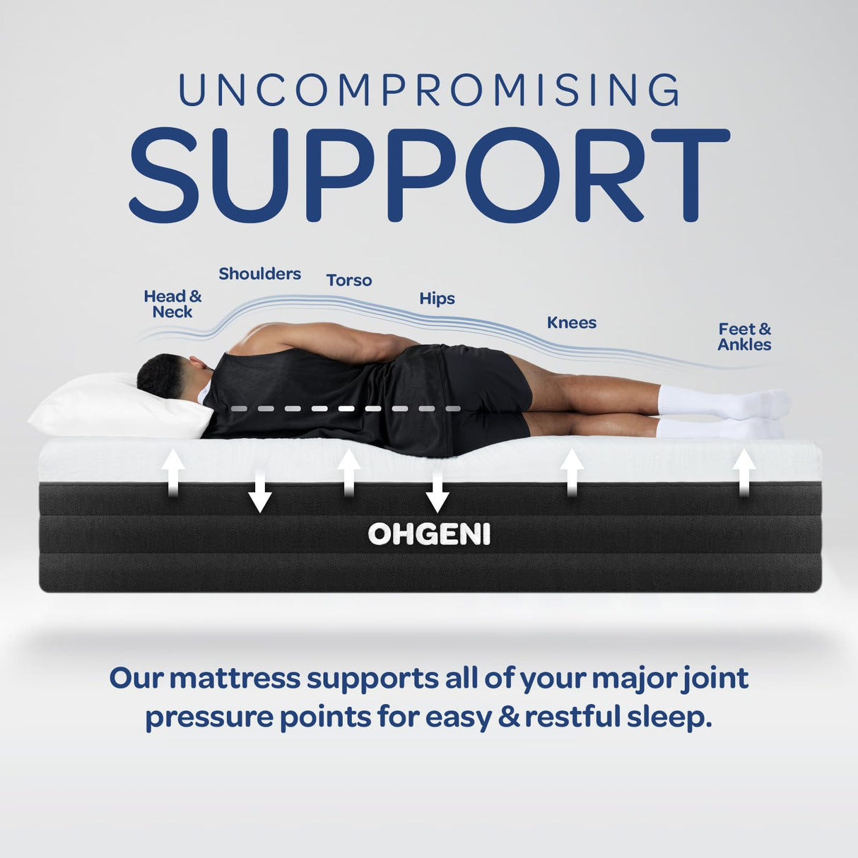OhGeni 8 Inch Twin Size Mattress, Gel Memory Foam, Single Bed Mattresses in a Box, Medium Feel，Ergonomic Support & Pressure Relief, CertiPUR-US Certified Foam, Designed in USA OhGeni