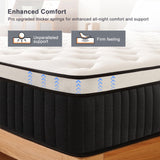 Anyhot,Queen Mattress,10 Inch Medium Firm Hybrid Bed Mattresses,Queen Mattress Size with High Density Foam and Independent Pocket Springs,Release Pressure,Cool and Breathable Anyhot