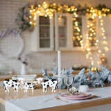 Bucherry 3 Pcs Cow Wooden Table Decor Christmas Tiered Tray Decor Farmhouse Cow Tabletop Rustic Block Centerpiece Cow Table Sign Standing for Home Kitchen Holiday Party Decor(Classic Style) Bucherry