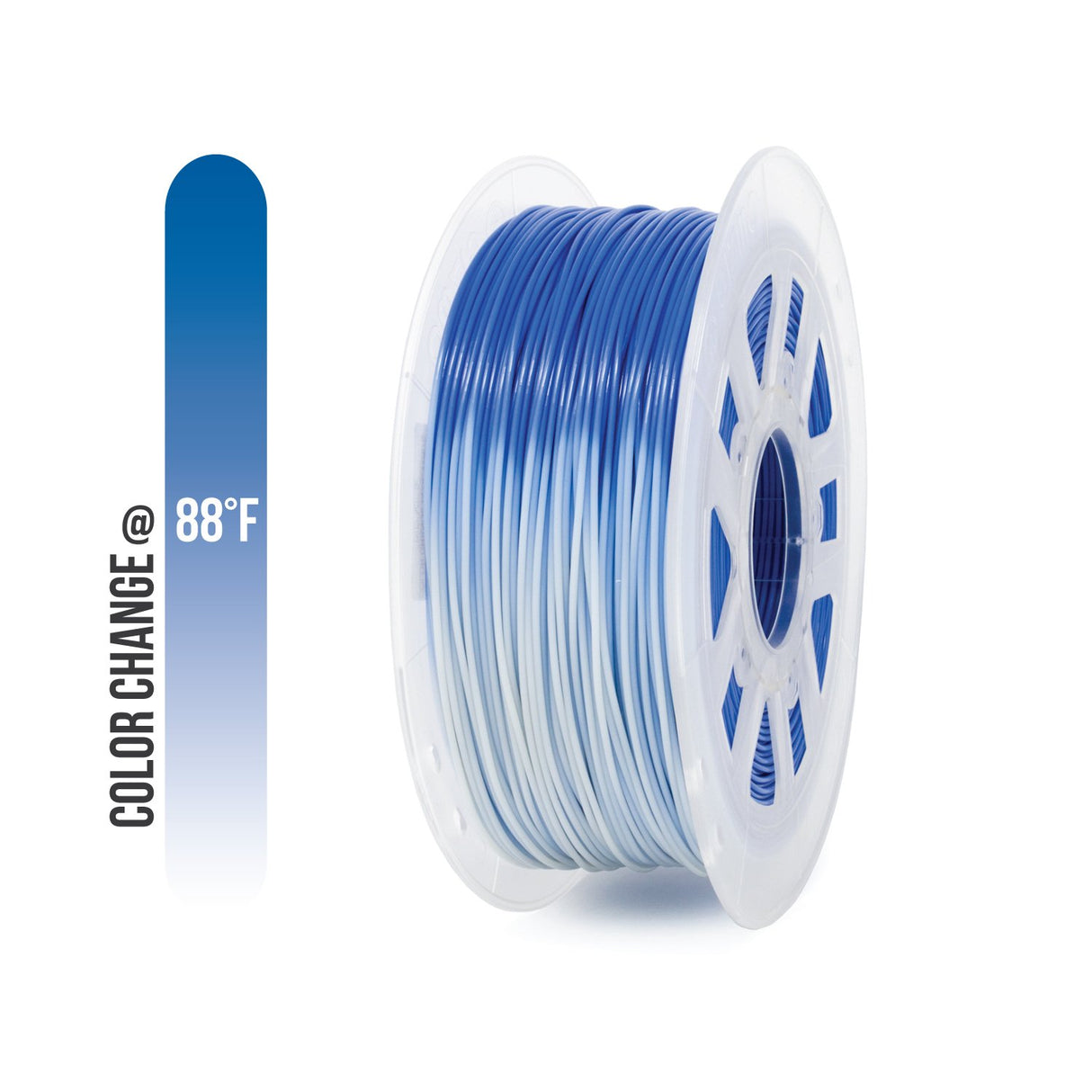 Gizmo Dorks 1.75mm PLA Filament, 1 kg for 3D Printers, Color Change Blue to White Gizmo Dorks