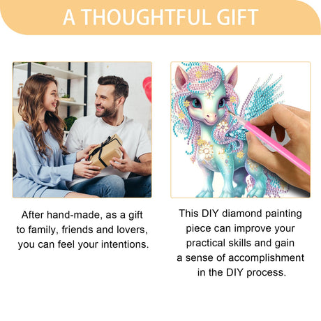 JISHSHAY Unicorn Diamond Art Kits for Adults Desk Accessories Diamond Painting Accessories Desk Ornaments Arts and Crafts Table Decor Diamond Painting Kits for Adults Crafts for Adults Gem Art JISHSHAY