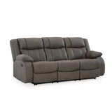 Signature Design by Ashley First Base Contemporary Faux Leather Manual Reclining Sofa, Gray Signature Design by Ashley