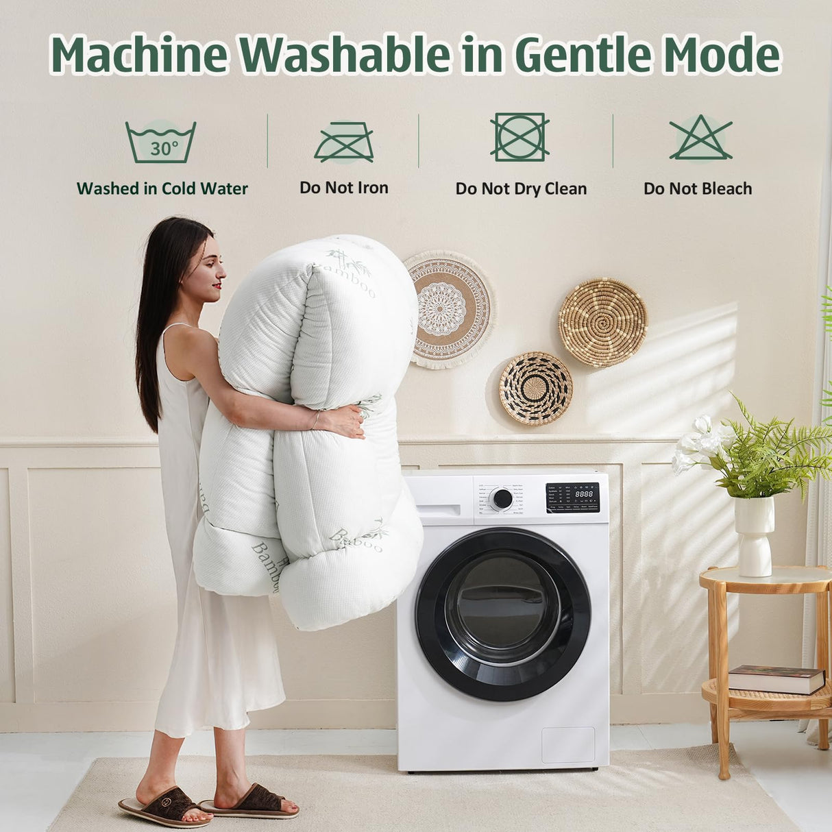 DOWNCOOL 3 Inch Memory Foam Mattress Topper Queen – Cooling Pillow Top Mattress Topper for Back Pain Relief, with Bamboo Viscose Air Layer, 1700 GSM Fill, Deep Pocket Fits 8–21 Inch DOWNCOOL