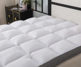 WhatsBedding Memory Foam Mattress Topper Queen Size Memory Foam Filled Warming Cooling Fluffy & Soft Pillow Top, Anti-Slip Bottom, 4 Elastic Straps, 80x60 Inch, Queen WhatsBedding