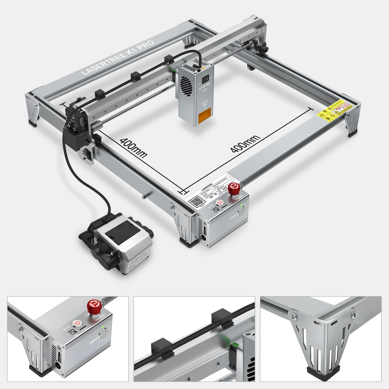 LASER TREE Laser Engraver Machine, 40000mW(40W+) Output Power Laser Cutter with Air Assist Pump, High Precision Laser Cutter and Engraver for Wood and Metal, Paper, Acrylic, Glass, Leather et - WoodArtSupply