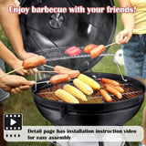HaSteeL 22 Inch Charcoal Grill, 2 Layer Grilling Racks Heavy Duty Kettle Outdoor BBQ Grill, Large 355 Square Inches for Camping Backyard Picnic Patio Barbecue Cooking, Round Black Enamel Lid & Bowl HaSteeL
