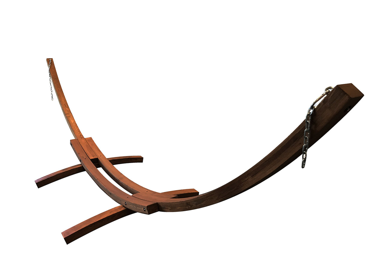 Petra Leisure 14 Ft. Wooden Arc Hammock Stand. 450 LB Capacity. Teak Stain Finish Petra Leisure