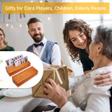 Iswabard Card Deck Stand Set of 2 Playing Cards Holder for Kids Elder Wood Racks Tray for Organizing on Game Bridge Adults Canasta Uno Skipbo 5 Crowns(orange) Iswabard