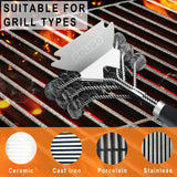 POLIGO BBQ Grill Cleaning Brush Bristle Free & Scraper - Triple Helix Design Barbecue Cleaner - Non-Bristle Grill Brush and Scraper Safe for Gas Charcoal Porcelain Grills - Ideal Grill Tools Gift POLIGO