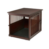 Richell Wooden End Table Crate, Large, Dark Brown Richell