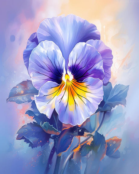 OKSGYTA Paint by Numbers Kit for Adults Flowers, Flower Pansy, Capture The Wonderful Moments of Summer's Flower Sea Through Art, 40x50cm, Without Frame OKSGYTA
