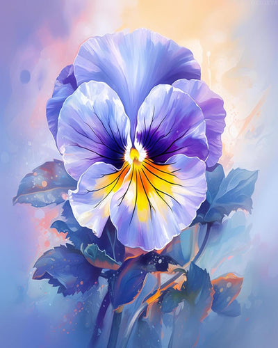 OKSGYTA Paint by Numbers Kit for Adults Flowers, Flower Pansy, Capture The Wonderful Moments of Summer's Flower Sea Through Art, 40x50cm, Without Frame
