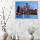 KAYEIUU Diamond Painting Adult Painting Kits Chicago Skyline of The Downtown Skyline at Dusk Home Bedroom Living Room Art Wall Decoration 12x16inch KAYEIUU