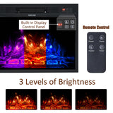 AMERLIFE Fireplace TV Stand with Sliding Barn Door for TVs up to 73", Farmhouse 63" Fireplace Entertainment Center with Storage Cabinets/Adjustable Shelves, Distressed White & Barnwood AMERLIFE