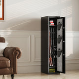 Xyvaly Deep Rifle Gun Safe for 2-4 Guns, Fits Rifles Safe with Scopes, Gun Safe for Rifles and Pistols, Gun Cabinet with 3 Pistol Pouches,Tall Steel Guns Safes with Quick Open Display Keypad Xyvaly