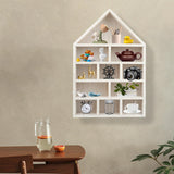 COM4SPORT Wooden Shadow Cubby Box Hanging Figurine Display Shelf White Curio Cabinet Organizer Wall Mounted Display Case Trinket Shelf Miniature Display Shelf for Collectibles (15.7 * 11.8 * 2.75in) COM4SPORT
