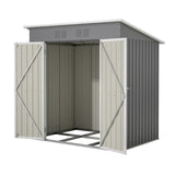 6x4 FT Outdoor Storage Shed with Lockable Double Doors, Aluminum Frame, Weatherproof with Frame Floor, Metal Tool Shed for Garden, Backyard, Patio, and Equipment Storage Mulinsonfly
