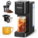 Tastyle Single Serve Hot & Iced Coffee Maker with Strong Brew, 40oz Removable Reservoir, 6 Brew Sizes, Compatible with K Cup and Grounds, Compact for Home, Office, RV and Dorm, Black (2.0 Version) Tastyle