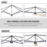 Yaheetech 10x10 1-Person Setup Pop Up Canopy Tent, Instant Portable Commercial Canopy Tent, Outdoor Gazebo with 1-Button Push, Wheeled Bag & 4 Sandbags for Home, Party & Outdoor Activities, White Yaheetech