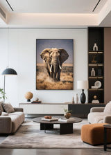 Elephant 5D Diamond Painting Kit for Adults - Wilderness Elephant Full-Drill DIY Round-Drill Art Diamond Painting Set, Suitable for Beginners and Home Wall Decoration 12×16 inch PUSHPIN PAINTING