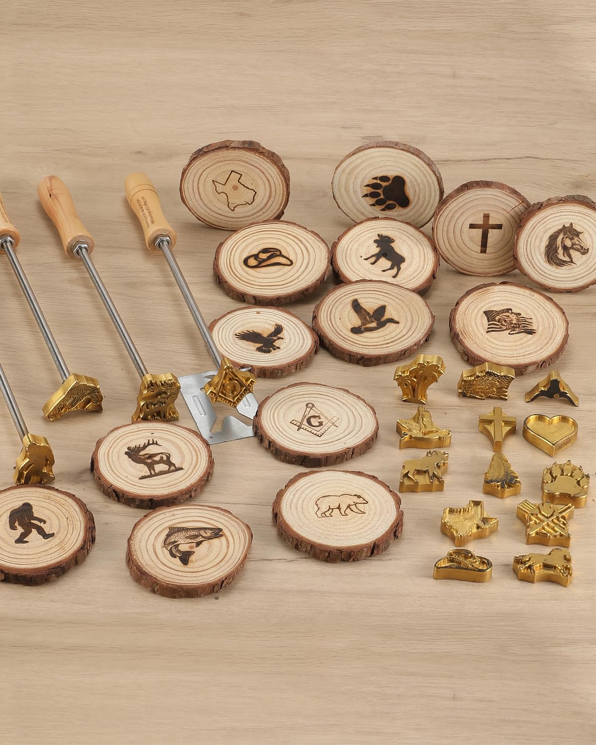 AIMOADO Compass Branding Iron Stamp, 1 1/2" Wood Branding Iron Personalized Logo for Meat, Burger, Wood, Hats with Full Set Tools AIMOADO