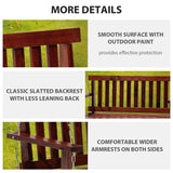 Wooden Porch Swing Chair for 2-Seater, Outdoor Patio Swing with Hanging Chains and Reclined Backrest for Yard Patio Garden, Swing Bench Hanging Swing Outdoor Swings for Adults, 800 lbs Capacity, Brown BIQWBIC