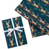 WRAPAHOLIC Christmas Wrapping Paper Roll - 17 Inch x 16.4 Feet per Roll - Dark Green Mini Roll, Reindeer Design Perfect for Christmas Holiday Gift Packing WRAPAHOLIC