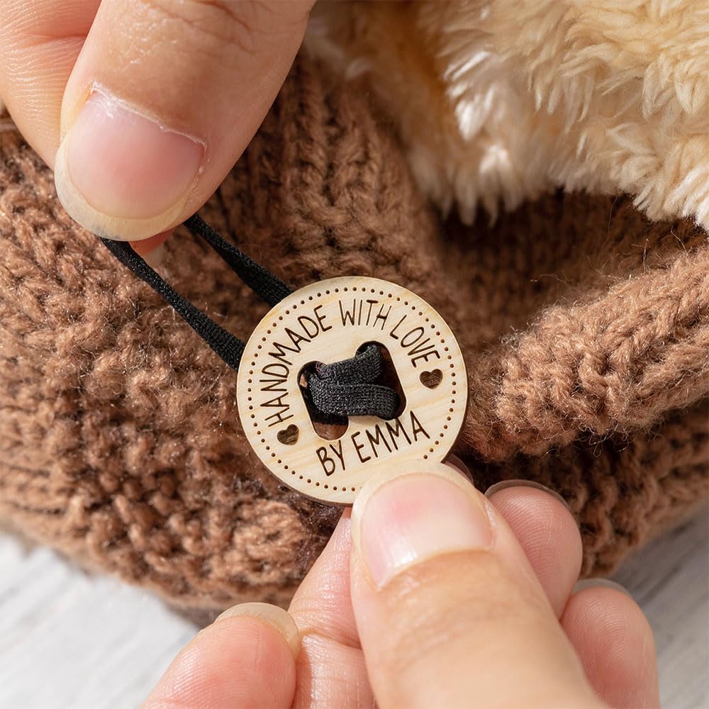 callie Personalized Name Button Handmade with Love for Crafts Embellishments Scrapbooking Knitting Crocheting Sewing Wooden Buttons Clothing Labels Gift for Mother Grandma callie