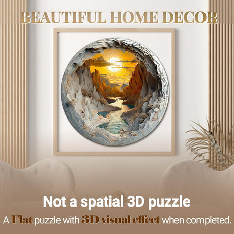 Wooden Puzzle for Adults-3D Vision Effect Wooden Puzzle Unique Shape Advanced Cave Wooden Jigsaw Puzzle for Adult, Wood Puzzles,Challenge Wooden Jigsaw Puzzle (S-8.5 * 8.5in-100pcs) Welsky
