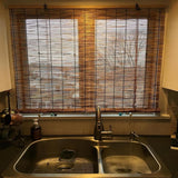 Bamboo Shades Blinds for Patio,Bamboo Roll Up Window Blind Natural Matchstick Sunshades,26" 30" 36" 44" 48" 52" 56" 60" 66" 72" 77" Wide Cordless Blackout Bamboo Roller Shade WZLSQLTY