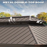 EROMMY 12' x 20' Sunroom, All-Season Gazebo Solarium with Galvanized Steel Roof, Aluminum Frame, Outdoor Permanent Sun Room with Sliding Doors EROMMY