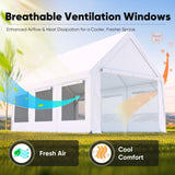 Quictent Heavy Duty 12x20 ft Carport Tent with Ultra-High Peak & Ventilation Windows, Waterproof Outdoor Canopy Shelter for Events, Storage, Parking & Wedding - White Quictent