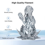 Amoybaby Silver Grey Silk PLA Filament 1.75mm, High Gloss PLA 3D Printer Filament Low Warp & Clog-Free, Dimensional Accuracy +/- 0.03mm, 1kg(2.2lb), Fits for Most FDM 3D Printers Amoybaby