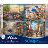 Ceaco - 4 in 1 Multipack - Thomas Kinkade - Disney - Mickey & Minnie - (4) 500 Piece Jigsaw Puzzles Ceaco