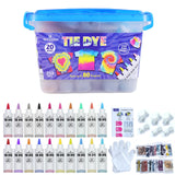 WINSONS Tie Dye Kit 20 Colors Permanent Fabric Dye Art Set for Kids Adults for School, Homemade Party, Creative Groups Activities, DIY Gift WINSONS