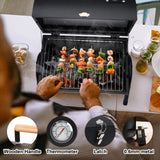 HaSteeL Portable Charcoal Grill, Small Folding Outdoor Grill, Mini Black Barbecue Grill with Thermometer, Compact Tabletop BBQ Grill for Camping Picnic Backyard Patio, 116 Square Inches & Screwdriver HaSteeL