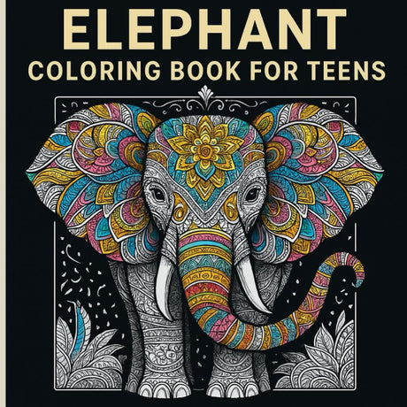 Elephant Coloring Book for Teens: Ethnic drawings and Zentangle style Majosta