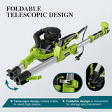 AMYBEST Drywall Sander, Powerful Electric Drywall Sander with Vacuum Dust Collection, 5 Speed 1000-2100 RPM, Popcorn Ceiling Remover, LED Light & 12 Sanding Discs, Extendable Handle (GREEN) AMYBEST