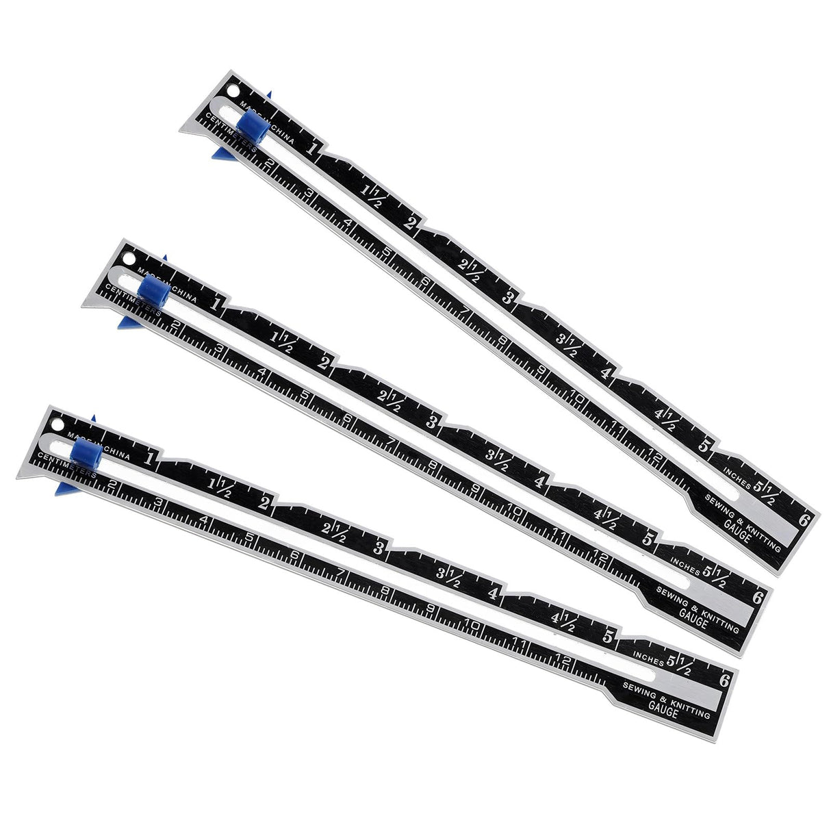 3Pcs Sliding Gauge Sewing Ruler, Metal Sewing Measuring Tool for Quilting Knitting Crafting Hemming Measuring Apausvcm