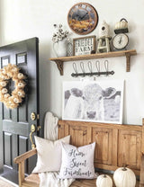 WANGIRO Round Wall Clock Farmhouse Plastic Deer Clock Battery Operated Silent Non-Ticking Rustic Clock 12 Inch for Home Kitchen Living Room Bedroom Office Decor (Antique Copper) WANGIRO