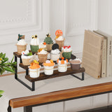 YINMIT Wooden Display Riser Stand, Tiered Perfume and Cologne Organizer Stand, 3 Tier Spice Rack Organizer, Rustic Display Shelf for Candles (3 Tier) YINMIT